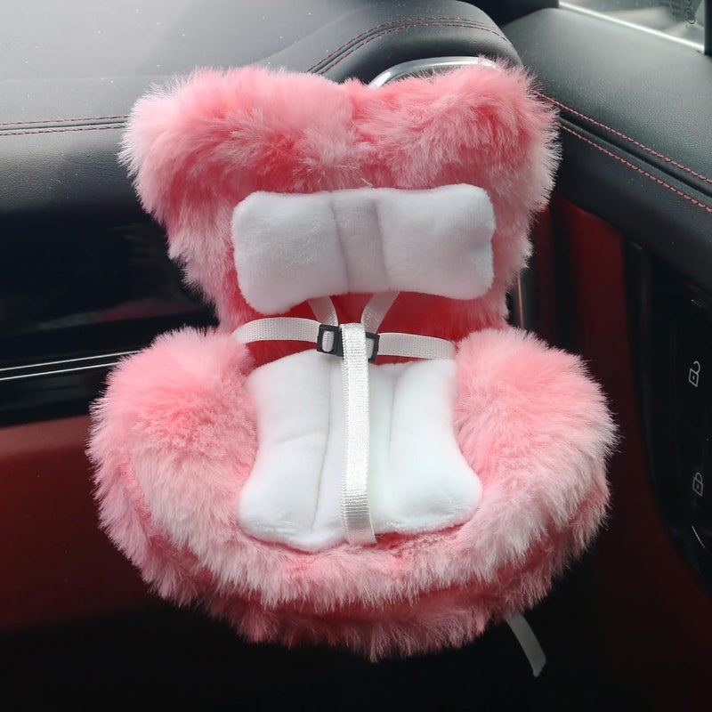 Walant Doll Car Seat Compatible with Labubu, Chair for 10-17cm Dolls - Adjustable Safety Strap, Air Vent Clip & Desktop Stand, Soft Cushion, Cute Car Ornament Gift for Collectors & Fans (Red Ombre) - Image 1